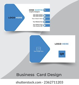 Double sided modern business card template layout. Modern Creative and Clean Business Card Template.
Modern simple clean business card template design. Two-sided business card. Vector illustration.