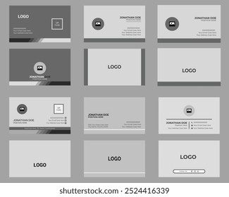 Double sided modern business card, simple personal card, corporate identity card, minimal office card, layout, set