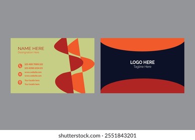 Double -sided modern business card and creative clean business card and template.