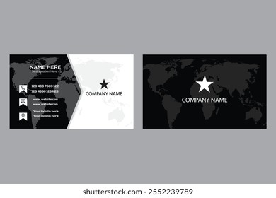 Double -sided modern business card and creative clean business card and template.