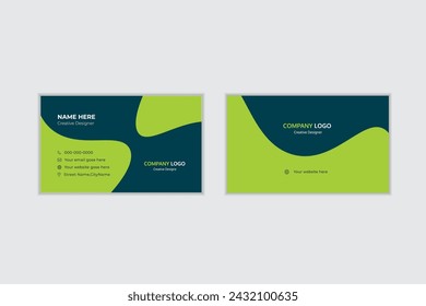 double sided modern Creative and Clean business card design for business and personal use Vector 
illustration design Print ready