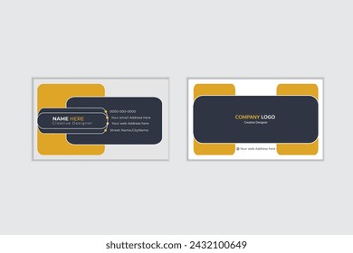 double sided modern Creative and Clean business card design for business and personal use Vector 
illustration design Print ready