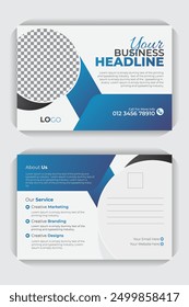 Double sided postcard, marketing agency postcard design, business agency flyer design, postcard flyer vector Template.
