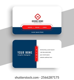 double sided professional visiting card template for individual info vector