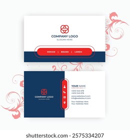 Double sided professional visiting card, business card template for individual info vector