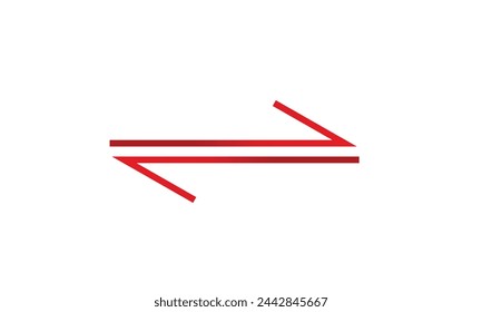 Double sided red arrow on black and white background