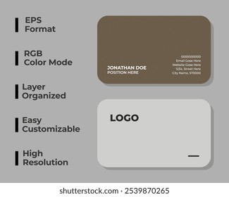 Tarjeta de visita redonda de doble cara, tarjeta de identidad corporativa moderna, tarjeta de nombre mínima, tarjeta de visita personal