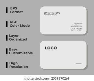 Double sided round business card, modern corporate identity card, minimal name card, personal visiting card