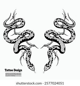 double sided snake king tattoo design