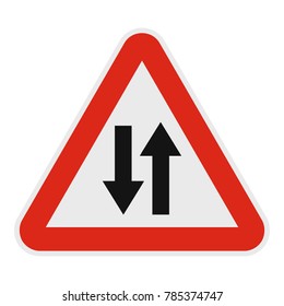 Double sided traffic icon. Flat illustration of double sided traffic vector icon for web.