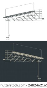 Double sided V type outdoor advertising billboard blueprints