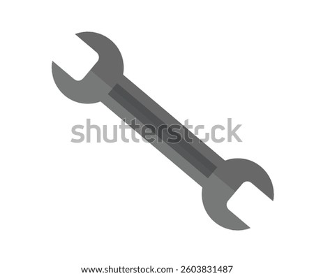 Double Sided Wrench Flat Design Vector