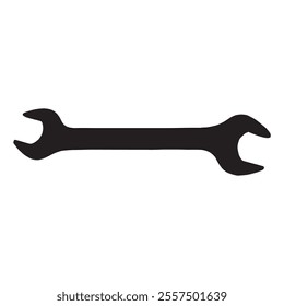 Double Sided Wrench Silhouette, vector Illustration.
