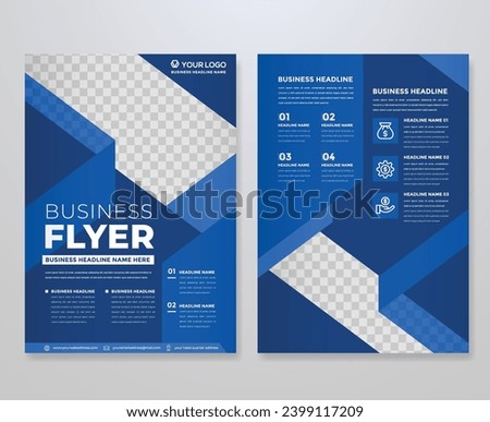 double sides flyer template design with modern style and abstract background use for business