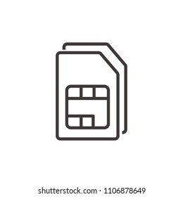 Double sim card icon isolated on white background