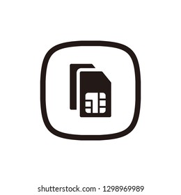 Double sim card icon sign symbol