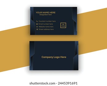 Double sited modern presentation card with company logo, vector business card template, visiting card for business and personal use, vector illustration design,