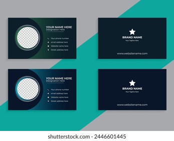 Double sited modern presentation card with company logo, vector business card template, visiting card for business and personal use, vector illustration design,