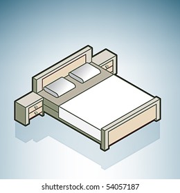 Double Size Bed with Nightstands