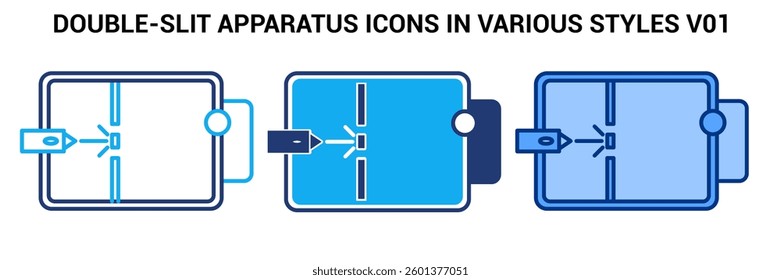 Double Slit Apparatus icon represented by Double Slit Apparatus Blue, Dualline, Dualtone style.