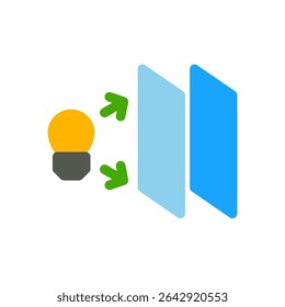 double slit experiment simple flat icon illustration
