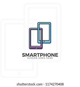 Double smartphone logo icon.