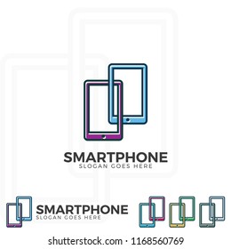 Double smartphone logo template.