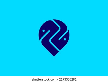 Double snake and location symbol 