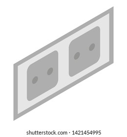 Double socket icon. Isometric of double socket vector icon for web design isolated on white background