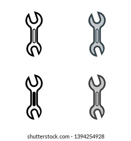 Double Spanner Icon in Different Color and Style