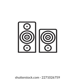 icono de doble altavoz blanco y negro