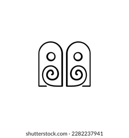 Double Speaker Line Style Icon Design