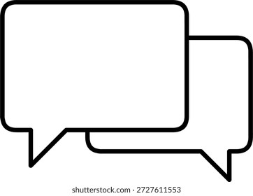 Double speech bubble icon for group discussion and social media messaging