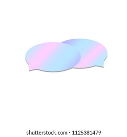 Double speech bubble,  unicorn colors, vector illustration