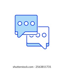 Double Speech Bubbles Filled Line Icon. linear style sign for mobile concept and web design. Outline vector icon.