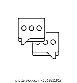 Double Speech Bubbles Line Icon. linear style sign for mobile concept and web design. Outline vector icon.