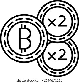 Diseño de icono de estilo relleno de doble gasto