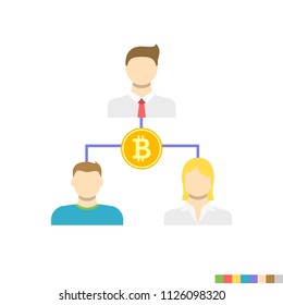 Double Spending Related Flat Vector Icon. Isolated on White Background. Trendy Flat Style.