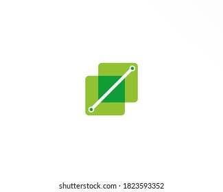 Double square vector with green color concept