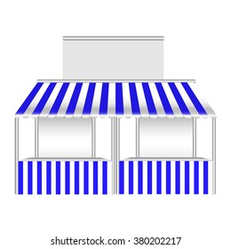 Double stall / kiosk vector illustration. Ready for your design.