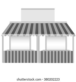  Double stall / kiosk vector illustration. Ready for your design.