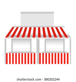  Double stall / kiosk vector illustration. Ready for your design.