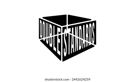double standards emblem, black, isolated silhouette