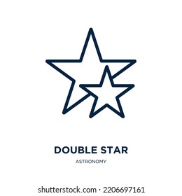 double star icon from astronomy collection. Thin linear double star, double, star outline icon isolated on white background. Line vector double star sign, symbol for web and mobile