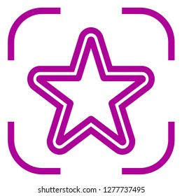 Double star icon in focus. White background