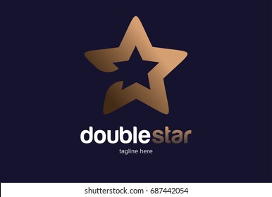 Double Star Logo Template Design Vector, Emblem, Design Concept, Creative Symbol, Icon