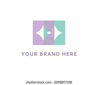 Double star modern logo with pastel color