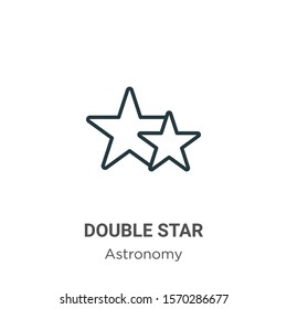 Double star outline vector icon. Thin line black double star icon, flat vector simple element illustration from editable astronomy concept isolated on white background