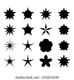 double star shape has been transformed into various shapes, vector icon