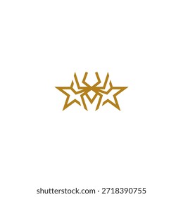 Idea de logotipo de estrella doble y araña.